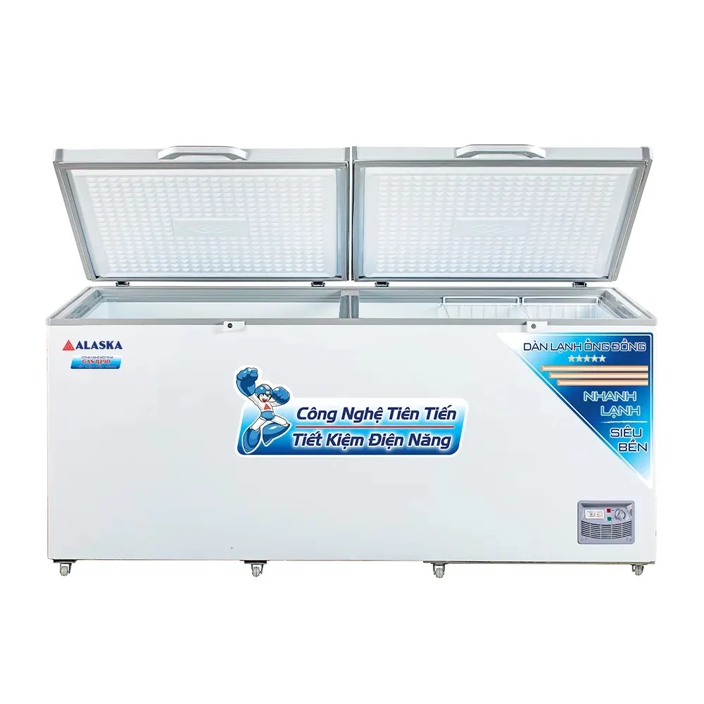 Tủ đông Alaska 1050 lít HB-1200C (Dàn đồng, 2 nắp dỡ, 8 bánh xe) – ảnh 1