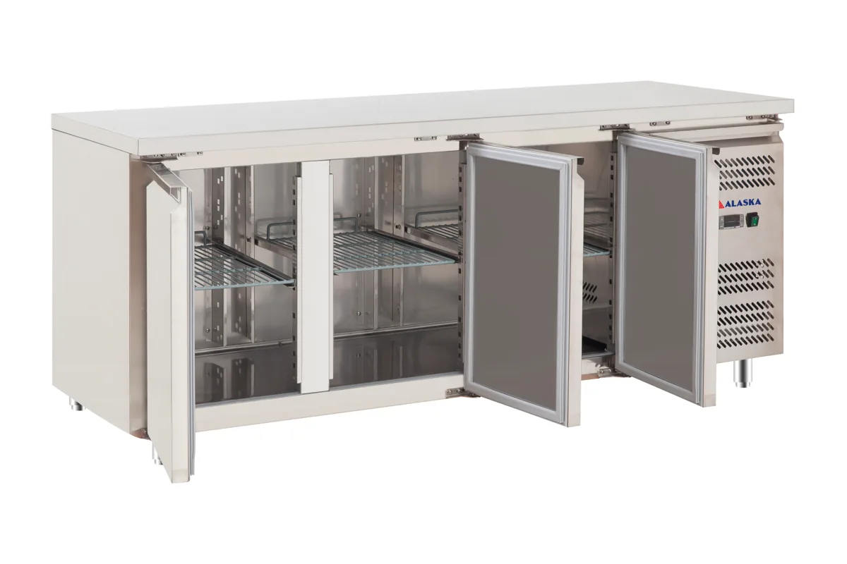 Bàn đông inox Alaska 1,8 m T-18F (3 cửa, Gas R404A) – ảnh 1