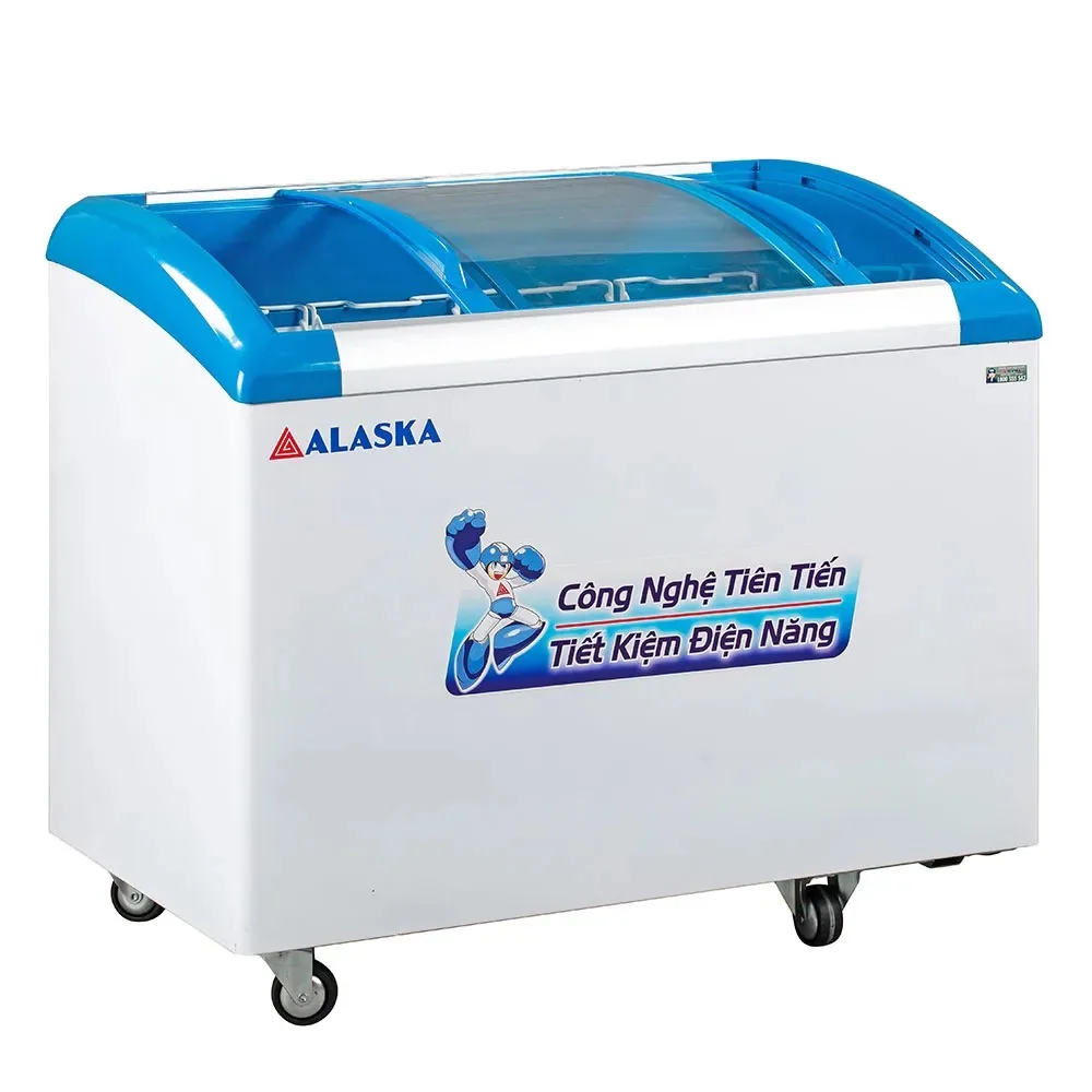 Tủ đông kính lùa cong Alaska 355 lít KC-203S (Trưng bày kem, 3 rổ) – ảnh 1